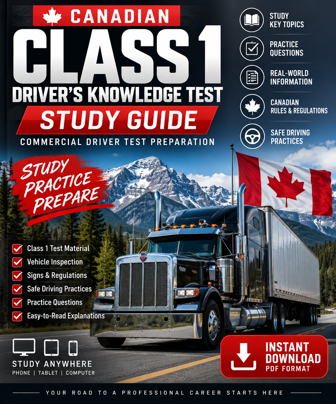 Canadian Class 1 Drivers Knowledge Test Study Guide